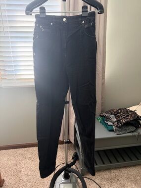 Louis Vuitton Black Skinny Jeans with Silver Hardware
